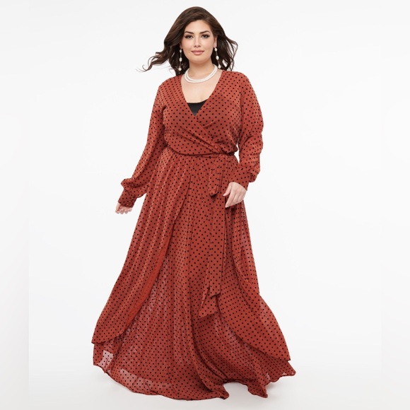 NWT Unique Vintage Farrah maxi dress sz 4X/22-24 emerald sparkle plaid ✨ - Picture 8 of 9